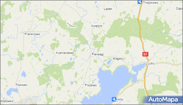 mapa Pierwągi, Pierwągi na mapie Targeo