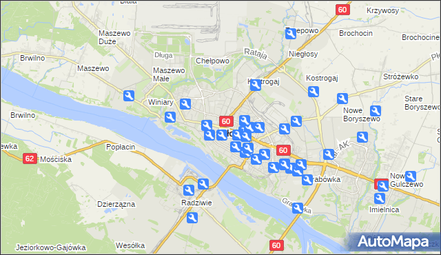 mapa Płock, Płock na mapie Targeo