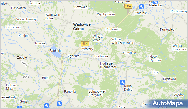 mapa Podborze gmina Radomyśl Wielki, Podborze gmina Radomyśl Wielki na mapie Targeo