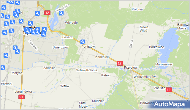 mapa Podkałek, Podkałek na mapie Targeo