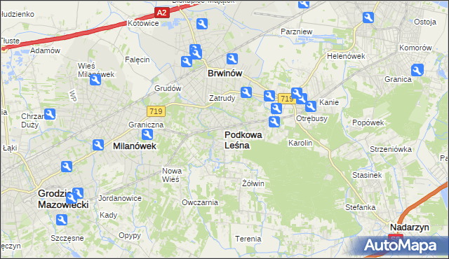 mapa Podkowa Leśna, Podkowa Leśna na mapie Targeo
