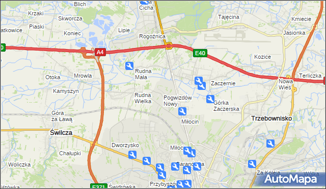 mapa Pogwizdów Nowy, Pogwizdów Nowy na mapie Targeo