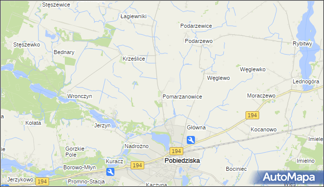 mapa Pomarzanowice, Pomarzanowice na mapie Targeo
