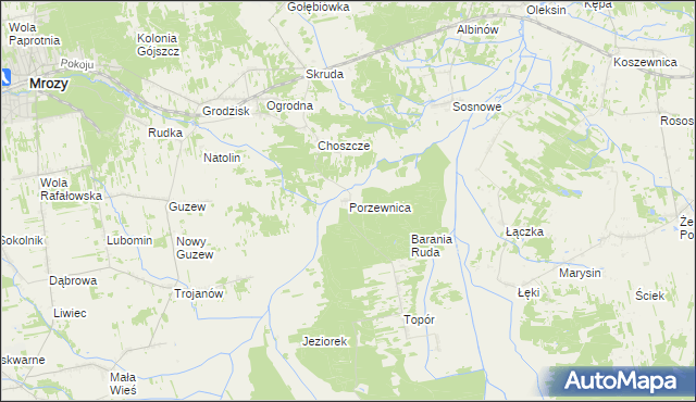 mapa Porzewnica, Porzewnica na mapie Targeo