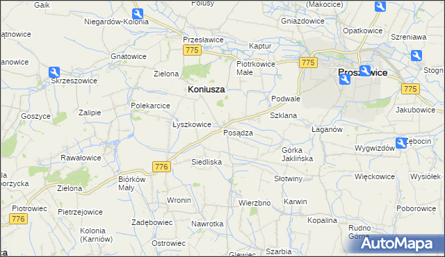 mapa Posądza, Posądza na mapie Targeo