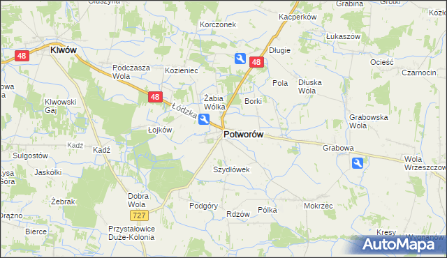 mapa Potworów powiat przysuski, Potworów powiat przysuski na mapie Targeo