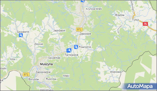 mapa Powroźnik, Powroźnik na mapie Targeo