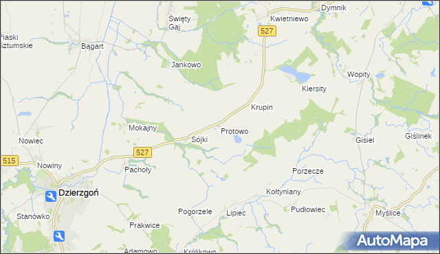 mapa Protowo, Protowo na mapie Targeo