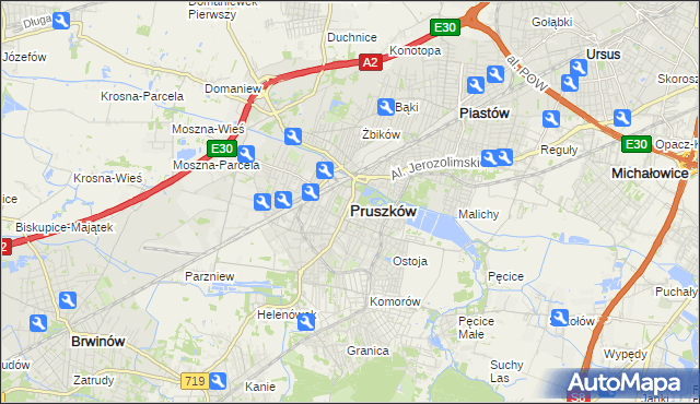 mapa Pruszków, Pruszków na mapie Targeo