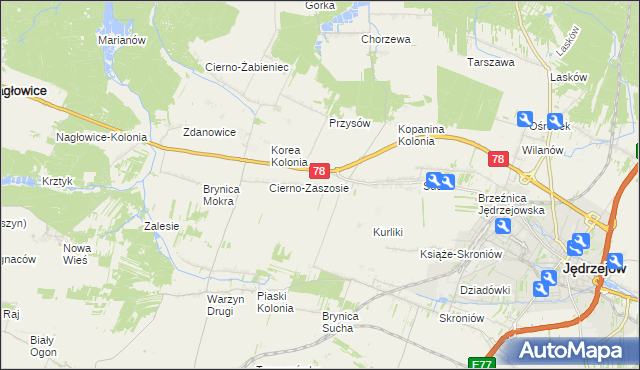 mapa Prząsław, Prząsław na mapie Targeo