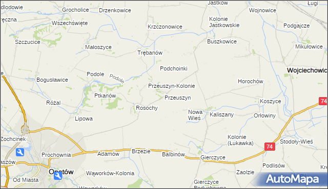 mapa Przeuszyn, Przeuszyn na mapie Targeo