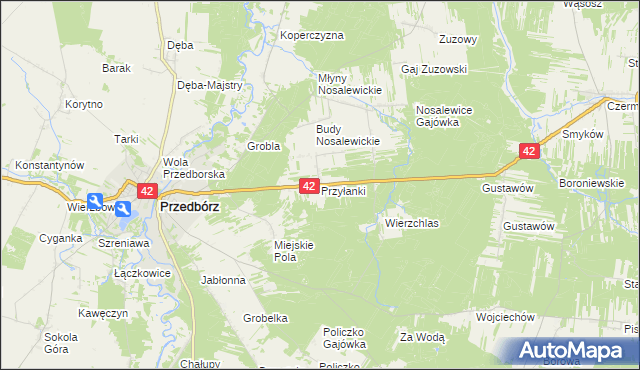 mapa Przyłanki, Przyłanki na mapie Targeo