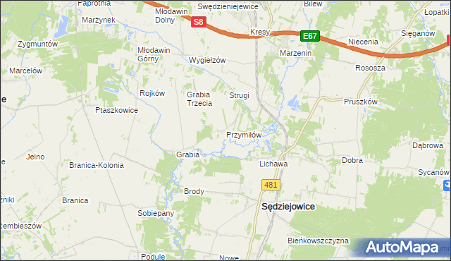 mapa Przymiłów, Przymiłów na mapie Targeo