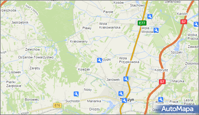 mapa Przypki, Przypki na mapie Targeo