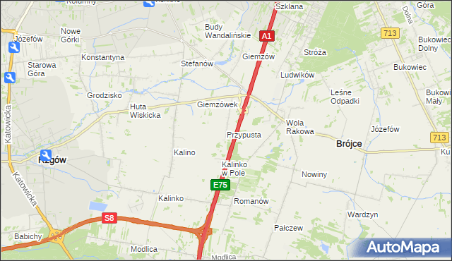 mapa Przypusta, Przypusta na mapie Targeo