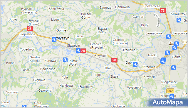 mapa Przysieki, Przysieki na mapie Targeo