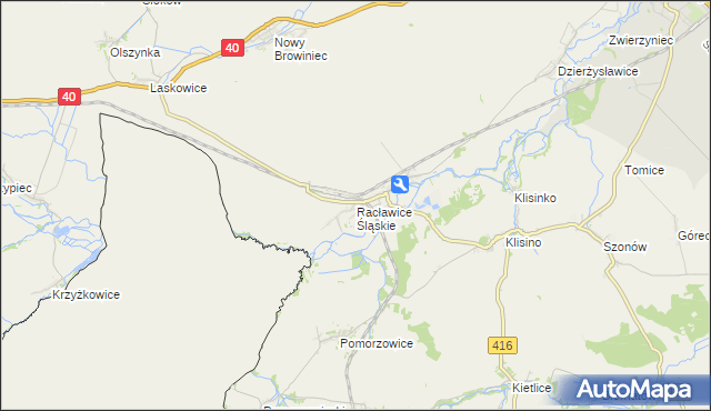 mapa Racławice Śląskie, Racławice Śląskie na mapie Targeo