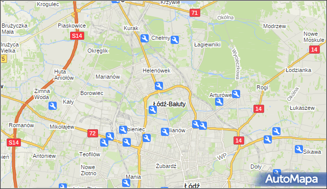 mapa Radogoszcz gmina Łódź, Radogoszcz gmina Łódź na mapie Targeo