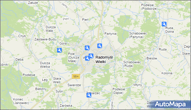 mapa Radomyśl Wielki, Radomyśl Wielki na mapie Targeo