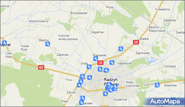mapa Radowiec, Radowiec na mapie Targeo