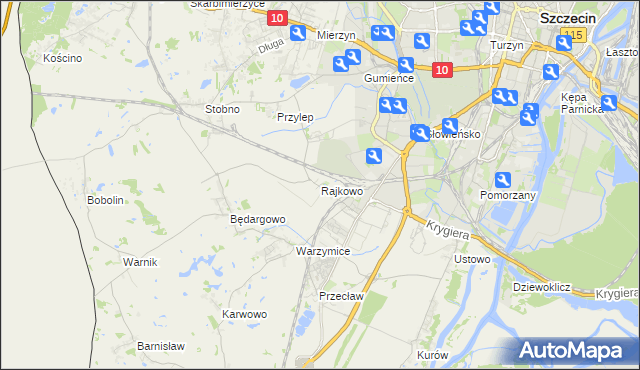 mapa Rajkowo, Rajkowo na mapie Targeo