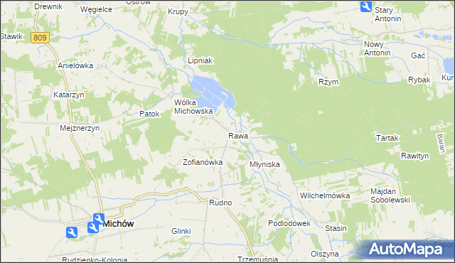 mapa Rawa, Rawa na mapie Targeo