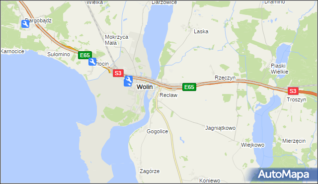 mapa Recław, Recław na mapie Targeo