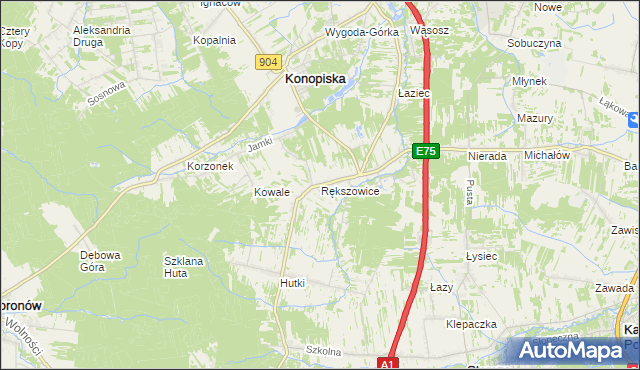 mapa Rększowice, Rększowice na mapie Targeo