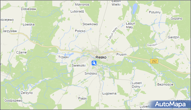 mapa Resko, Resko na mapie Targeo