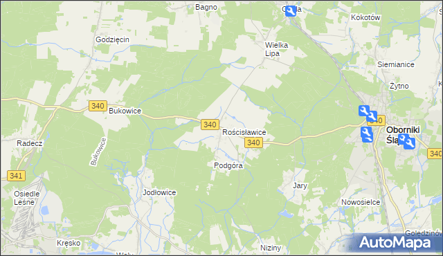 mapa Rościsławice, Rościsławice na mapie Targeo