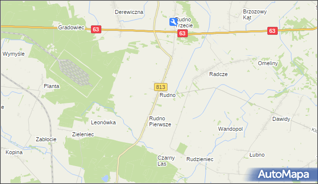 mapa Rudno gmina Milanów, Rudno gmina Milanów na mapie Targeo