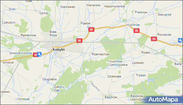 mapa Rzemiechów, Rzemiechów na mapie Targeo