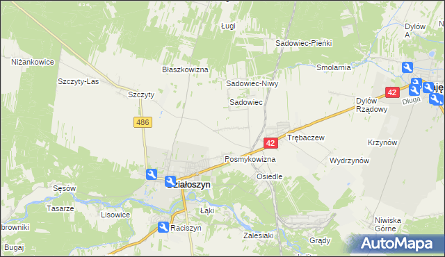 mapa Sadowiec-Wrzosy, Sadowiec-Wrzosy na mapie Targeo