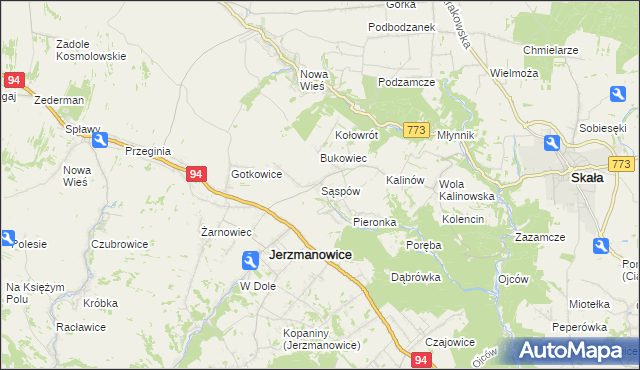 mapa Sąspów, Sąspów na mapie Targeo