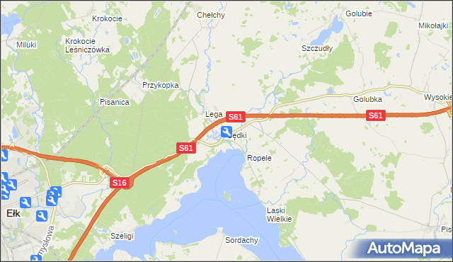 mapa Sędki gmina Ełk, Sędki gmina Ełk na mapie Targeo