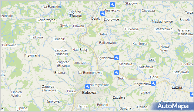 mapa Sędziszowa gmina Bobowa, Sędziszowa gmina Bobowa na mapie Targeo