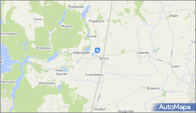 mapa Serock gmina Pruszcz, Serock gmina Pruszcz na mapie Targeo