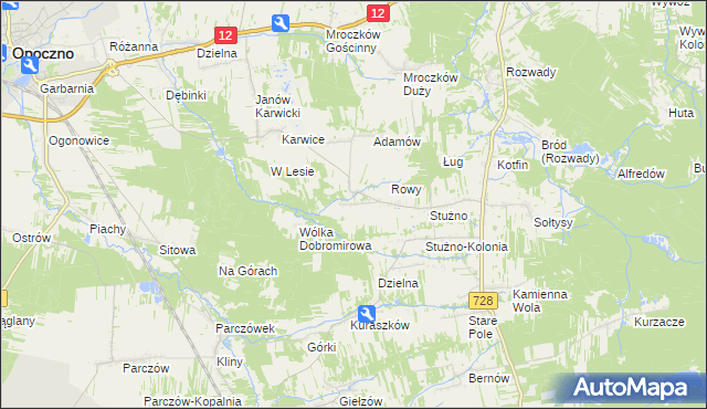 mapa Sielec gmina Opoczno, Sielec gmina Opoczno na mapie Targeo