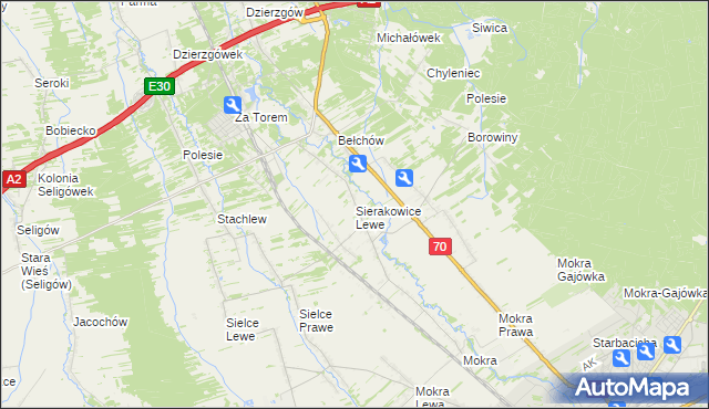 mapa Sierakowice Lewe, Sierakowice Lewe na mapie Targeo