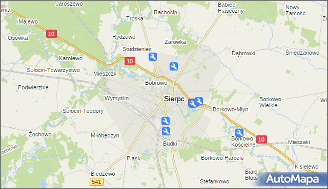 mapa Sierpc, Sierpc na mapie Targeo