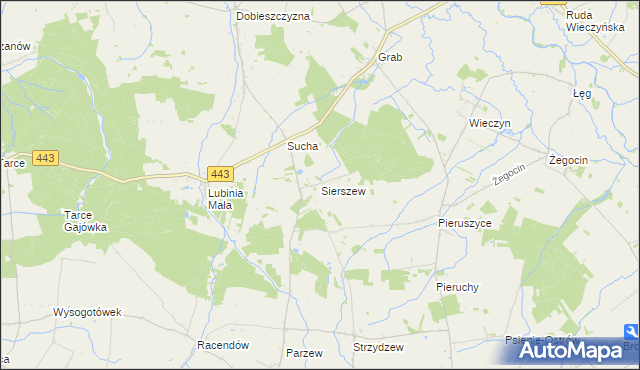 mapa Sierszew, Sierszew na mapie Targeo