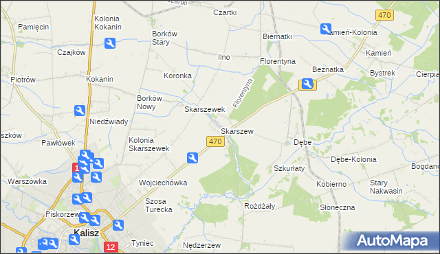 mapa Skarszew, Skarszew na mapie Targeo