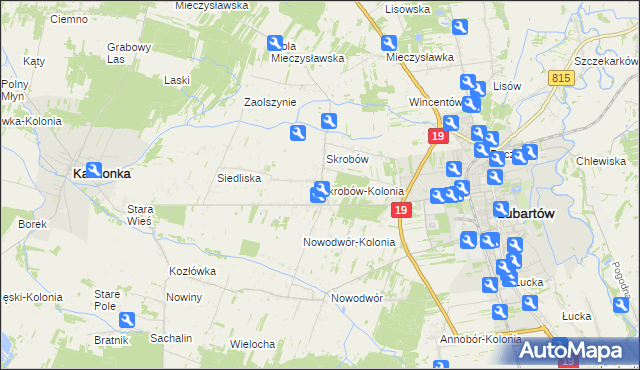 mapa Skrobów-Kolonia, Skrobów-Kolonia na mapie Targeo