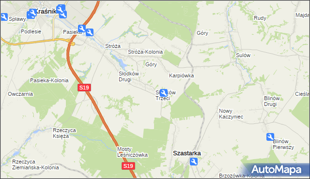 mapa Słodków Trzeci, Słodków Trzeci na mapie Targeo