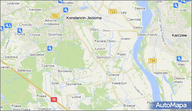 mapa Słomczyn gmina Konstancin-Jeziorna, Słomczyn gmina Konstancin-Jeziorna na mapie Targeo
