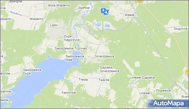 mapa Smardzewice, Smardzewice na mapie Targeo