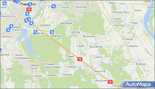 mapa Solec gmina Góra Kalwaria, Solec gmina Góra Kalwaria na mapie Targeo