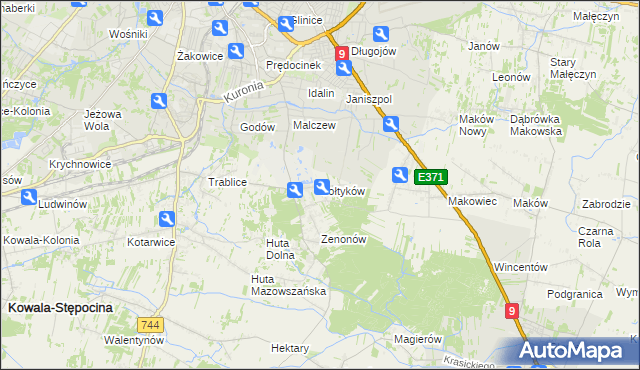 mapa Sołtyków gmina Skaryszew, Sołtyków gmina Skaryszew na mapie Targeo