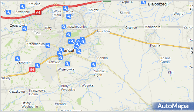 mapa Sonina, Sonina na mapie Targeo