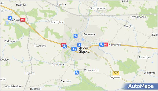 mapa Środa Śląska, Środa Śląska na mapie Targeo